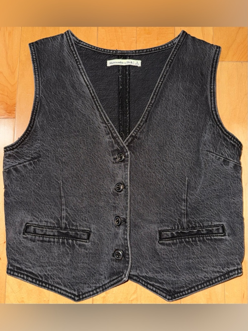 Abercrombie & Fitch Black Denim Vest